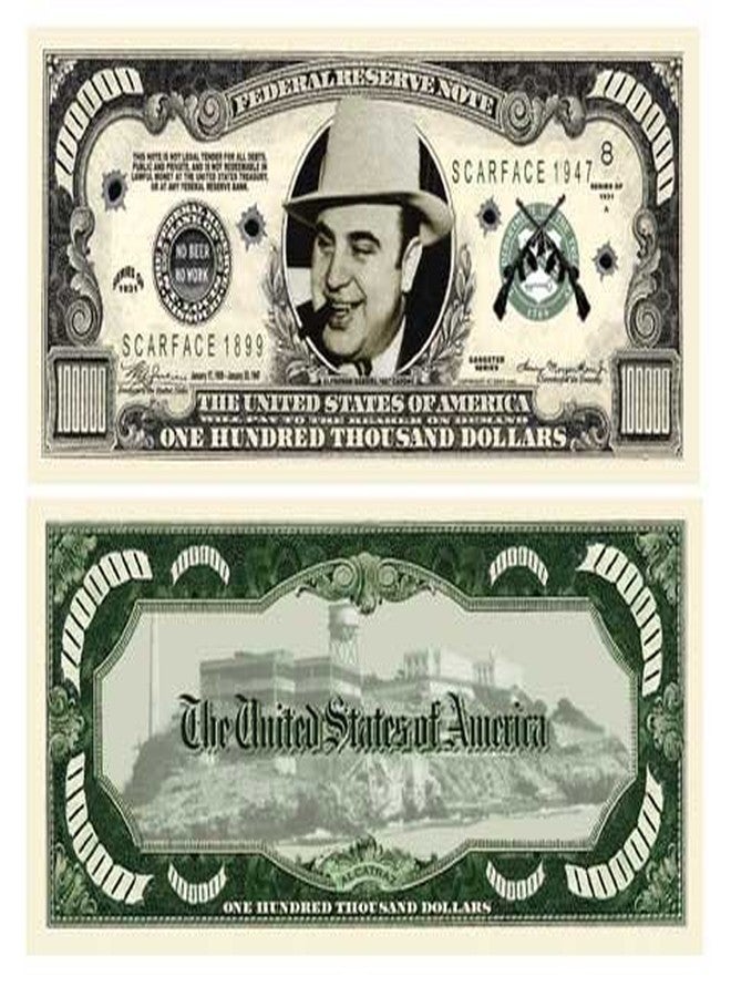 American Art Classics Al Capone $100,000.00 Bills - Pack of 10 - Best Gift for Fans of The Infamous Chicago Gangster - Image 1